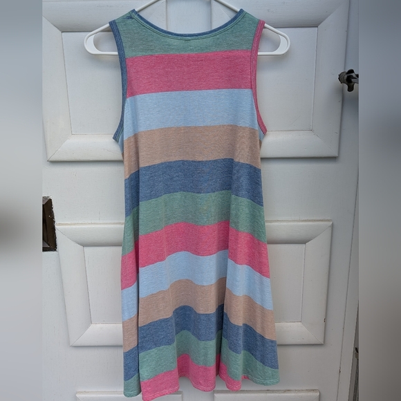 Beeson River Striped Flowy Tank Dress With Pockets Size Medium - Picture 2 of 6